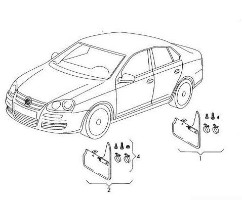 NEW GENUINE VW POLO 10-14 REAR MUD FLAPS SPLASH GUARD PAIR 6R0075101 - Image 3