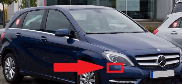 NEW GENUINE MERCEDES MB B CLASS W246 FRONT HEADLIGHT WASHER CAP RIGHT PRIMED - Image 3