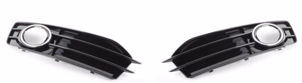 NEW GENUINE AUDI A3 09-13 N/S LEFT O/S RIGHT BUMPER FOG LIGHT CHROME GRILL SET