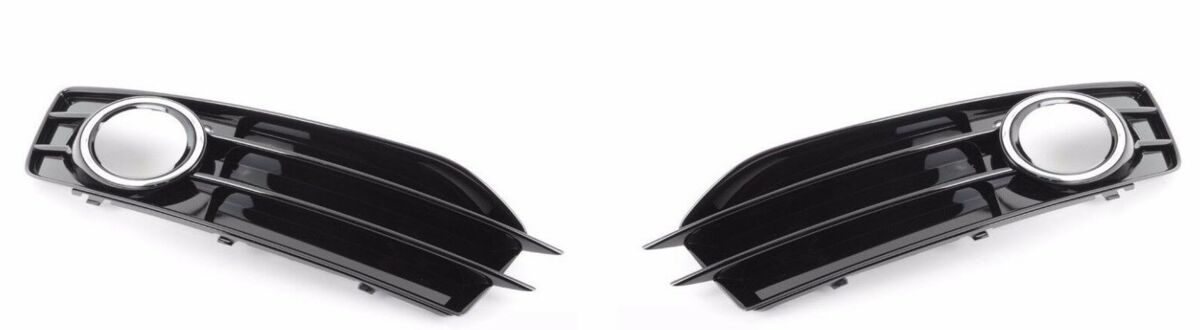 NEW GENUINE AUDI A3 09-13 N/S LEFT O/S RIGHT BUMPER FOG LIGHT CHROME GRILL SET