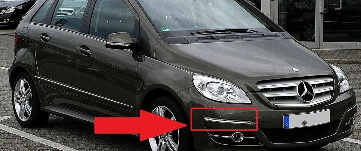 NEW GENUINE MERCEDES BENZ MB B CLASS W245 FRONT BUMPER RIGHT CHROME MOLDING TRIM A1698851821 - Image 4