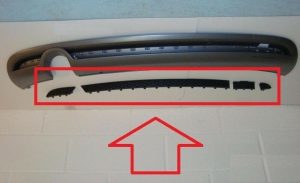 GENUINE AUDI A3 09-13 S-LINE REAR DIFFUSER SINGLE PIPE INSIDE TRIM GRILL SET