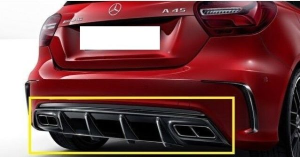 NEW GENUINE MERCEDES BENZ MB A CLASS5 W176 A45 AMG REAR BUMPER DIFFUSER BLACK - Image 5