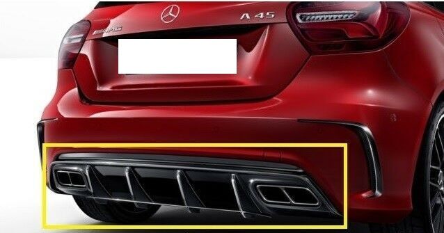 NEW GENUINE MERCEDES BENZ MB A CLASS5 W176 A45 AMG REAR BUMPER DIFFUSER BLACK - Image 5