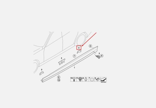 NEW GENUINE BMW 3 E90 E91 M SPORT Rear Right Sill Rub Plate 51777166876 - Image 5