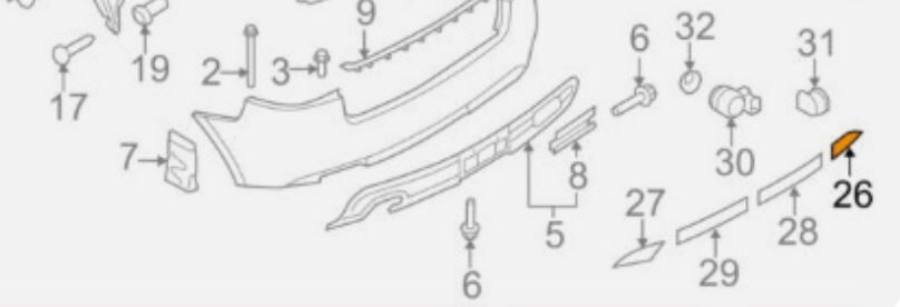 NEW GENUINE Audi A3 S3 8p Rear Bumper Outer Cover Right 8P080782001C - Image 5