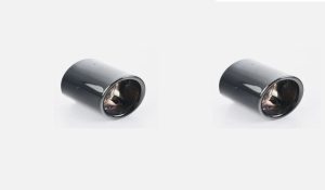 BMW NEW GENUINE 5 6 F10 F11 F07 F12 F13 F06 EXHAUST PIPE TIP BLACK PAIR SET 18307612731