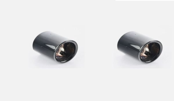 BMW NEW GENUINE 5 6 F10 F11 F07 F12 F13 F06 EXHAUST PIPE TIP BLACK PAIR SET 18307612731