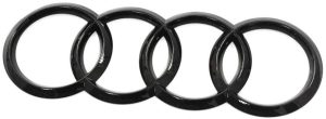 NEW GENUINE AUDI SQ7 + A4 B9/ A6 C8 BLACK REAR RINGS BADGE LOGO GRILL EMBLEM