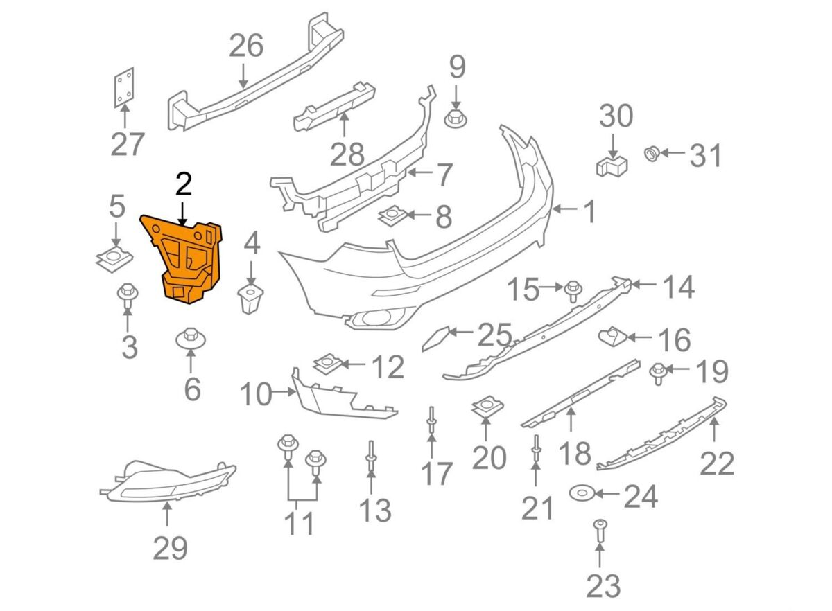 BMW NEW GENUINE 08-13 E71 X6 SERIES REAR O/S RIGHT BUMPER MOUNT BRACKET 51127176246 - Image 2