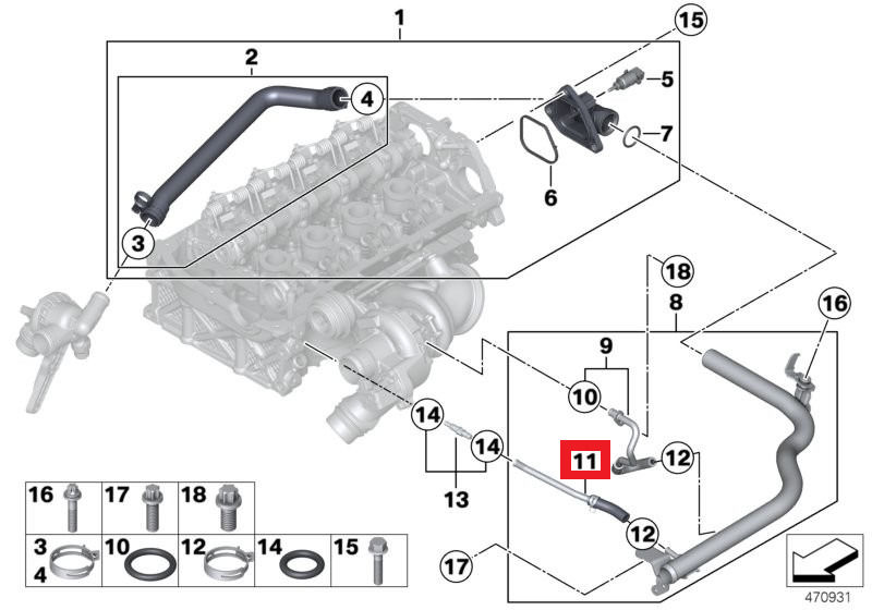 NEW GENUINE BMW F20 F21 F30 F31 PETROL ENGINE COOLING SYSTEM VENT PIPE 11537600589 - Image 2