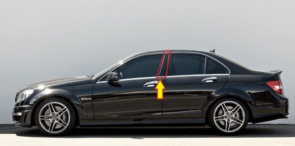 NEW GENUINE MERCEDES BENZ MB C W204 FACELIFT FRONT DOOR B-PILLAR BLACK LEFT A2046900187 - Image 2