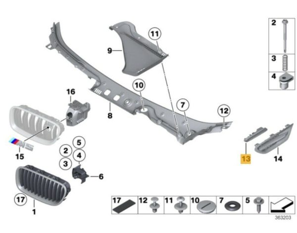 NEW GENUINE BMW 5 SERIES F10 F11 LCI FRONT WING FENDER CHROME TRIM RIGHT O/S 51137336646 - Image 2