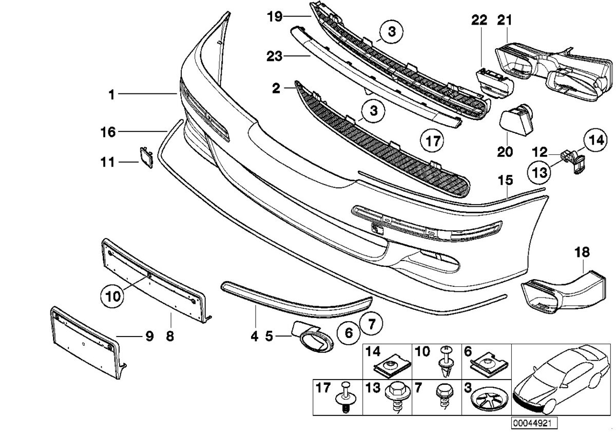 BMW GENUINE 5 E39 FRONT M SPORT BUMPER O/S RIGHT RUB STRIP PDC MOULDING 51117894140 - Image 3