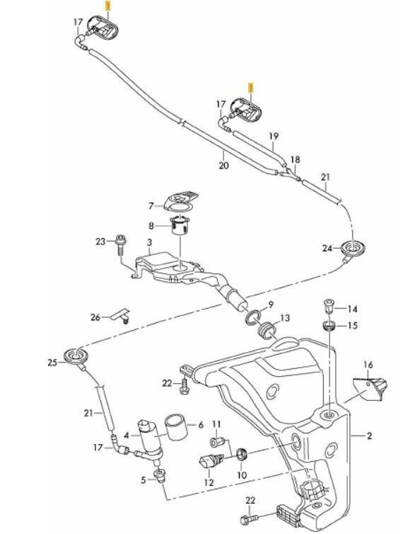 NEW GENUINE AUDI A6 15-17 A6 ALLROAD 13-16 FRONT HEATED SPRAY NOZZLES LEFT RIGHT 4G0955987A+4G0955988A - Image 2