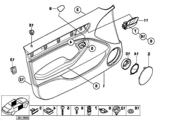 BMW NEW GENUINE E46 3 95-05 O/S RIGHT FRONT DOOR BLACK SPEAKER COVER 51418213912 - Image 2