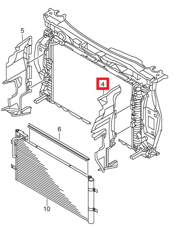 NEW GENUINE AUDI Q3 8U 11-18 ENGINE COOLANT RADIATOR TRIM LEFT N/S 8U0121283L - Image 2