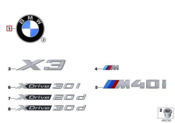 BMW NEW GENUINE 5 6 SERIES G30 G31 G32 REAR TRUNK LID EMBLEM BADGE 51147463715 - Image 2