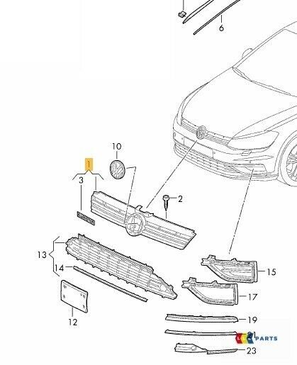 NEW GENUINE VW GOLF MK7 BLUEMOTION FRONT BUMPER GRILLE BLACK 5G0853651CFAMM - Image 3