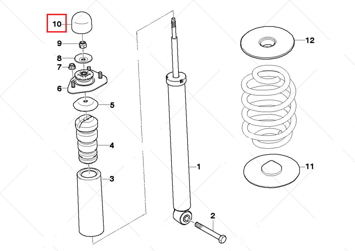 BMW GENUINE NEW Z8 E52 X3 E83 Z3 E36 REAR SPRING STRUT PROTECTION CAP 33521119067 - Image 2