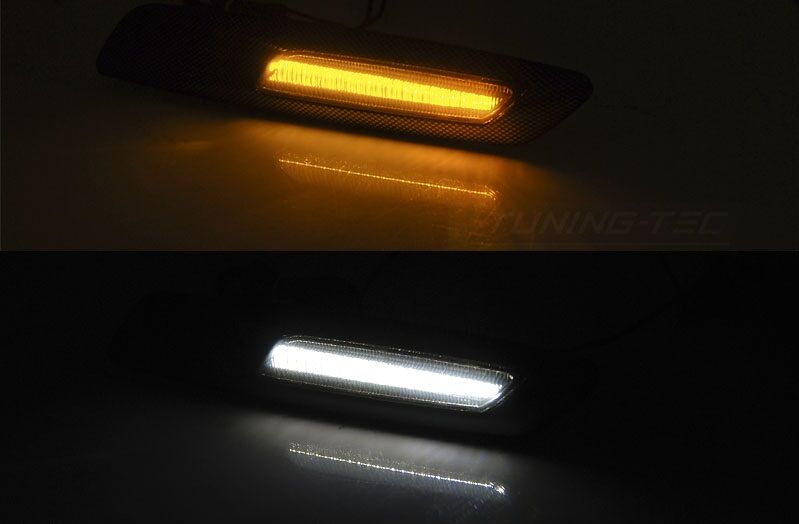 SIDE TURN MARKERS SMOKED LED CHROME F10 STYLE fits BMW E81 / E82 / E87 / E88 2007-2010 - Image 2