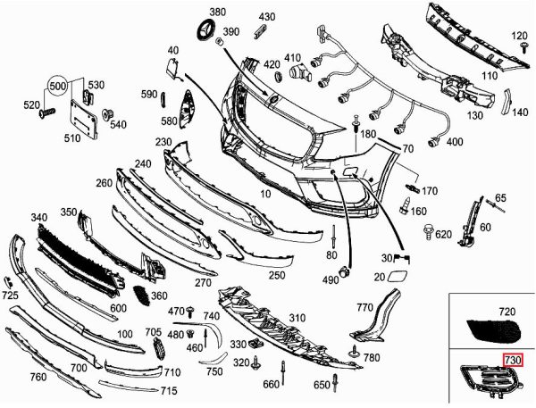 NEW GENUINE MERCEDES BENZ GLA X156 FRONT GRILLE HOLDER RIGHT O/S A1568854701 - Image 2