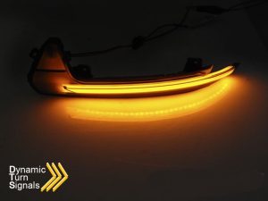 Black Smoked LED SEQ mirror side markers repeaters For Audi A6 S6 C7 11-18