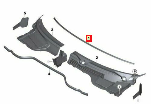 NEW GENUINE MINI R55 R56 R57 R58 WINDSHIELD COWL COVER MOUNTING STRIP 51312756196 - Image 2
