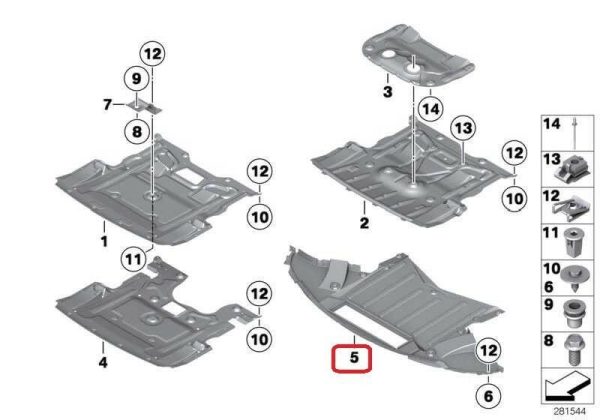 BMW NEW GENUINE M5 M6 F10 F12 F13 F06 UNDER ENGINE SHIELD COVER ENCAPSULATION 51758049956 - Image 2