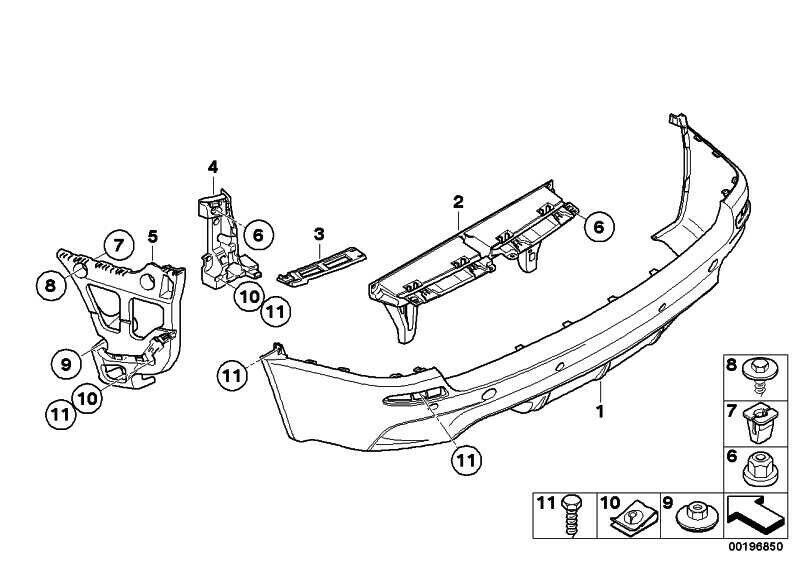 BMW NEW GENUINE 07-13 E70 X5 SERIES REAR O/S RIGHT BUMPER MOUNT BRACKET 51127158446 - Image 2
