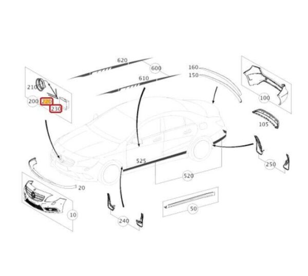 NEW GENUINE MERCEDES CLA CLASS W117 FRONT WIRING HARNESS AND CONTROL UNIT SET - Image 2