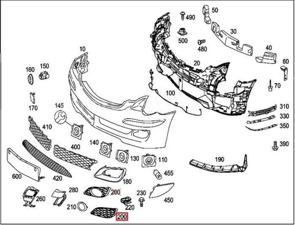 NEW GENUINE MERCEDES BENZ R W251 FRONT BUMPER FOG LIGHT COVER GRILL PAIR SET - Image 2