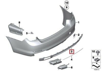 BMW NEW GENUINE 7 SERIES F01 F02 760i REAR BUMPER TRIM PANEL DIFFUSER 51127209922