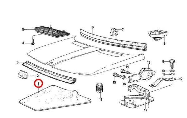 NEW GENUINE BMW 3 SERIES E21 ENGINE HOOD SOUND ABSORBER 51481832785 - Image 4