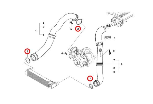 NEW GENUINE BMW 1 3 X1 X3 SERIES ENGINE INTERCOOLER SEAL GASKET 11617791235 - Image 2