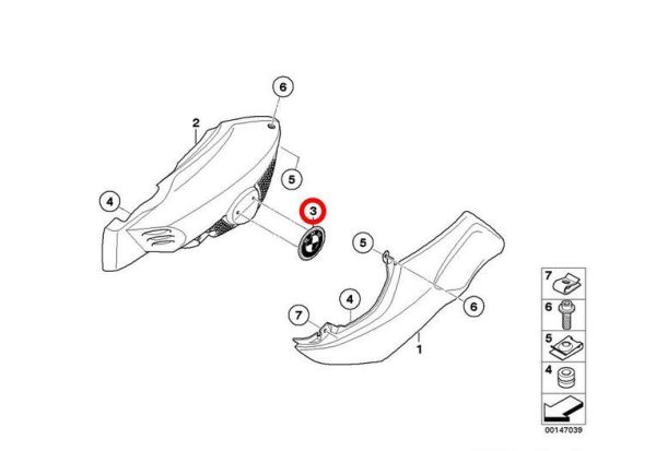 BMW NEW GENUINE 3 SERIES E46 TOURING ESTATE REAR BOOT LID EMBLEM BADGE 51148240128 - Image 4