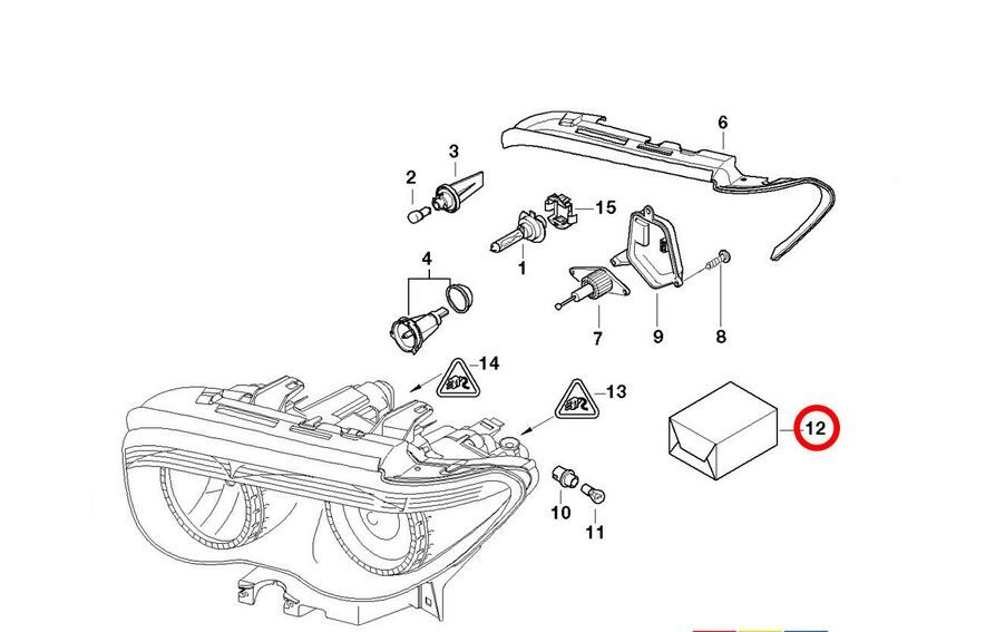 NEW GENUINE BMW 7 SERIES E65 E66 HEADLIGHT REPAIR KIT LEFT N/S 63126917365 - Image 5