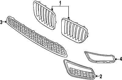 BMW X1 E84 NEW GENUINE FRONT M SPORT BUMPER SIDE GRILL SET N/S LEFT+ O/S RIGHT 51117845542 - Image 2