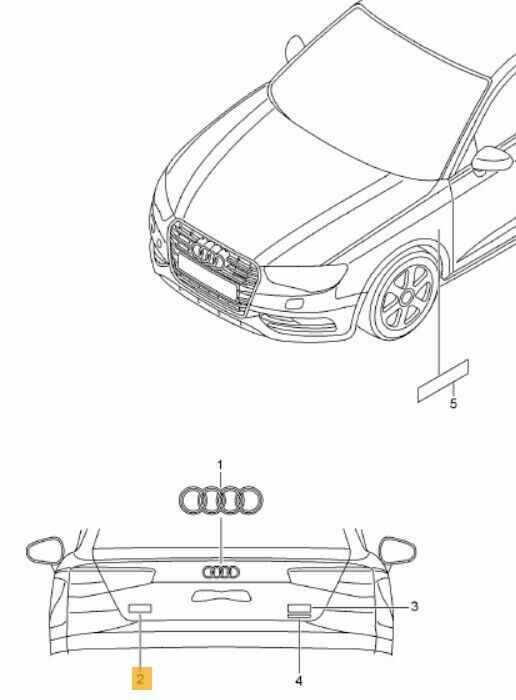 NEW GENUINE AUDI RS3 2017- REAR TRUNK BOOT BLACK RS3 BADGE EMBLEM 8V0853740 T94 8V0853740T94 - Image 2