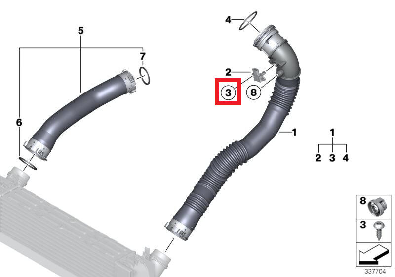 NEW GENUINE BMW N20 N54 INTAKE AIR PRESSURE SENSOR MAP 13627843531 - Image 2