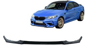 Front Bumper Lip Spoiler suitable for BMW 2 Series F87 M2 (2016-2020) Piano Black