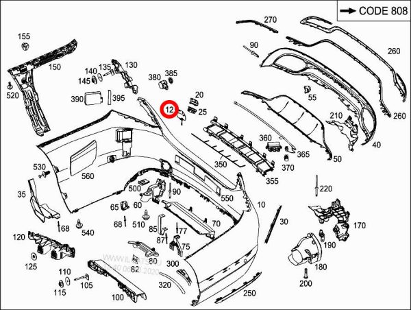 NEW GENUINE MERCEDES MB C W205 REAR BUMPER TOWING EYE CAP PAINTED TENORITE GREY A20588502247755 - Image 2
