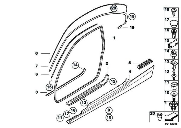 BMW NEW GENUINE 5 SERIES E60 E61 03-10 O/S RIGHT FRONT DOOR SILL STRIP 51477034304 - Image 2
