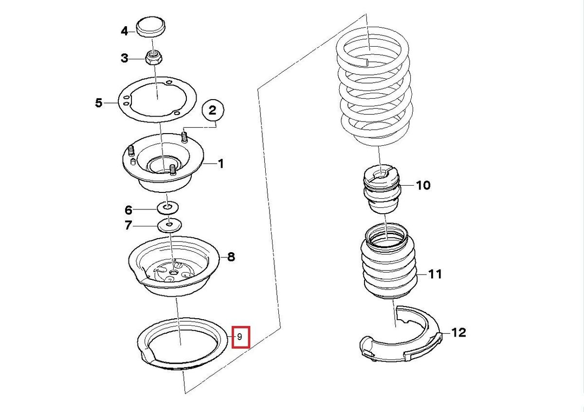 BMW NEW GENUINE E87 E88 E90 E91 E92 E93 E84 E89 FRONT UPPER SPRING PAD 31336767500 - Image 2