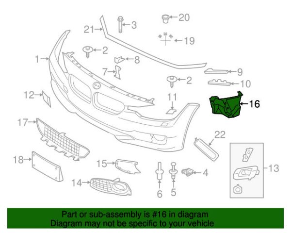 FOR NEW GENUINE BMW 4 SER F32 F33 F36 FRONT M SPORT BUMPER FOG LAMP SUPPORT LEFT N/S - Image 2