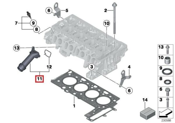 NEW GENUINE BMW 1 3 5 SERIES COOLING SYSTEM CONNECTOR 11127810707 - Image 2