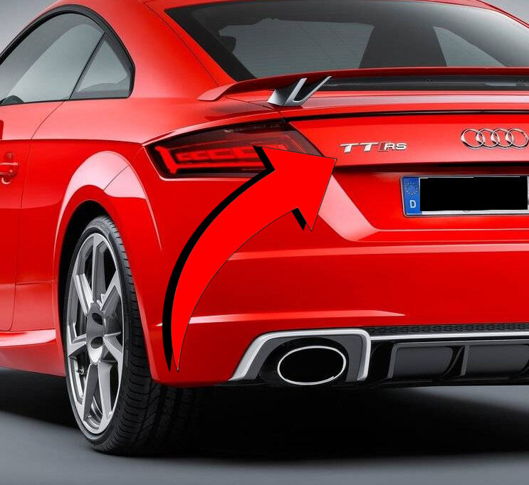 NEW GENUINE AUDI TTRS REAR BOOT BAGDE BLACK EMBLEM STICKER 8S0853740AT94 - Image 2
