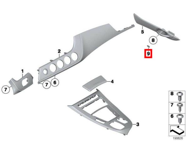BMW NEW GENUINE Z4 E89 09-16 INTERIOR DOOR HANDLE SCREW COVER PLUG CAPS PAIR SET 51419167014+51419167013 - Image 2