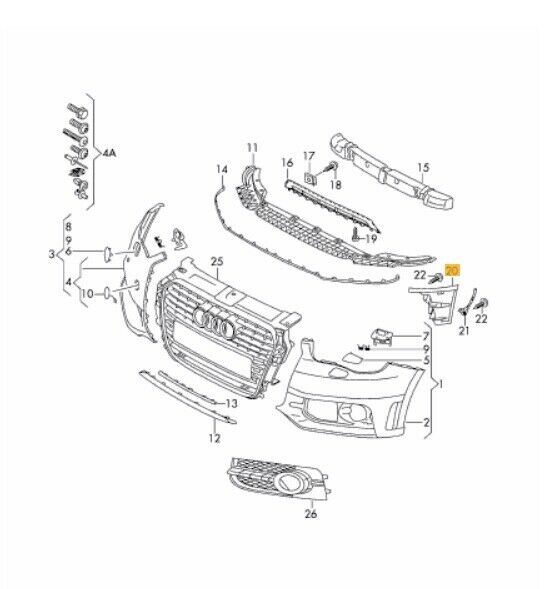 NEW GENUINE AUDI A1 2011-2014 FRONT BUMPER SEALING CAP LEFT RIGHT PAIR SET 8X0807151A+8X0807152A - Image 2