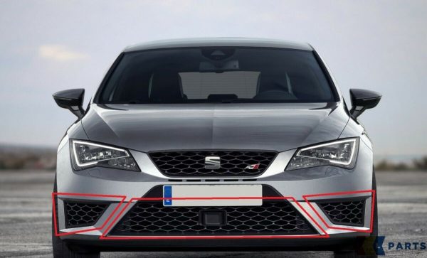 NEW GENUINE SEAT LEON CUPRA 13-17 FRONT LEFT N/S RIGHT O/S CENTER GRILL SET - Image 2